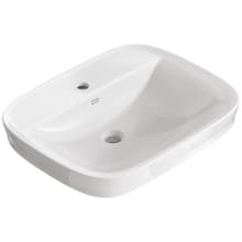 Aspirations 22-7/8" Rectangular Vitreous China Vessel Bathroom Sink with Single Faucet Hole