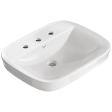 Aspirations 22-7/8" Rectangular Vitreous China Vessel Bathroom Sink with 3 Faucet Holes at 8" Centers