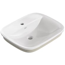Aspirations 22" Rectangular Vitreous China Drop In Bathroom Sink with Single Faucet Hole