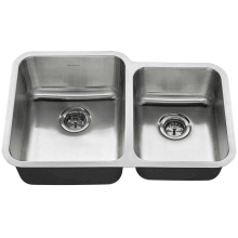American Standard 31" Double Basin Stainless Steel Kitchen Sink for Undermount Installations - Drains Included