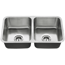 American Standard 32" Double Basin Stainless Steel Kitchen Sink for Undermount Installations - Drains Included