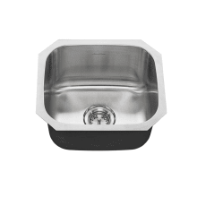 Portsmouth 17-13/16" Single Basin Stainless Steel Kitchen Sink for Undermount Installations - Drain Included