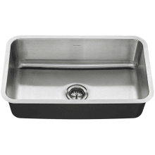 American Standard 30" Single Basin Stainless Steel Kitchen Sink for Undermount Installations - Drain Included