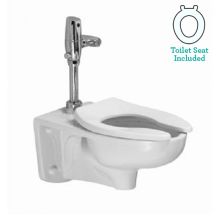Afwall 1.6 GPF Electronic Flush One-Piece Elongated Toilet with Seat and Flushometer Included