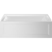 Town Square S 60" Three Wall Alcove Acrylic and Fiberglass Soaking Tub with Left Drain