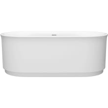 Studio S 68" Free Standing Acrylic Soaking Tub with Center Drain and Overflow