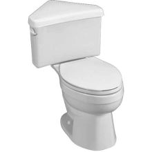 Cadet 3 Round-Front Two-Piece Corner Toilet with Right Height Technology - Left Mounted Tank Lever