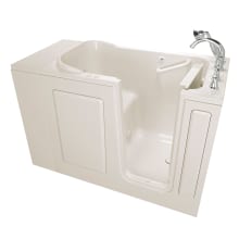 48" Alcove Fiberglass Air / Whirlpool Walk in Tub with Right Drain , Drain Assembly, and Overflow