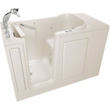 Value 48" Fiberglass and Gelcoat Walk In Air / Whirlpool Bathtub with Left Drain, Roman Tub Filler and Handshower - Includes Drain Assembly