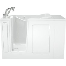 Value 48" Gelcoat Walk In Whirlpool Bathtub with Left Drain, Roman Tub Filler and Handshower - Includes Drain Assembly and Overflow