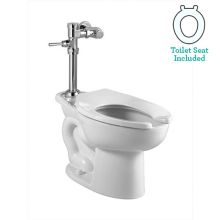 Madera 1.6 GPF Manual Flush One-Piece Elongated Toilet With Top Spud, Flushometer and Seat Included
