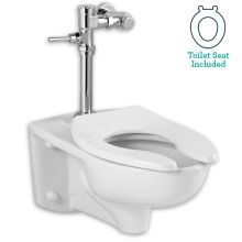 Afwall 1.28 GPF One-Piece Top Spud Elongated Toilet With Flushometer and Seat Included