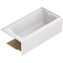 Aspirations 60" Three Wall Alcove Acrylic Soaking Tub with Right Drain and Overflow