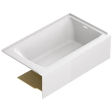 Aspirations 60" Three Wall Alcove Acrylic Soaking Tub with Right Drain, Drain Assembly, and Overflow