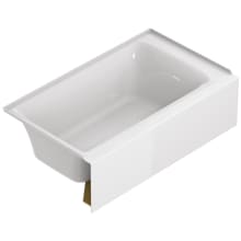 Aspirations 60" Three Wall Alcove Acrylic Soaking Tub with Left Drain, Drain Assembly, and Overflow