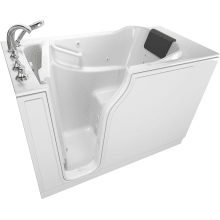 Premium 51-1/2" Walk-In Whirlpool Bathtub with Left-Hand Drain, Comfort Jets, and Quick Drain Pump - Roman Tub Filler and Handshower Included
