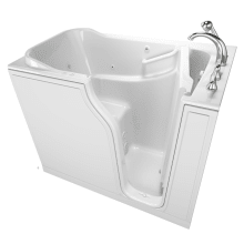 52" Alcove Fiberglass Air / Whirlpool Walk in Tub with Right Drain , Drain Assembly, and Overflow