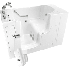 Value 52" Walk-In Whirlpool / Air Bathtub with Left-Hand Drain, Comfort Jets, and Quick Drain Pump - Roman Tub Filler and Handshower Included