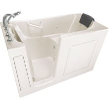 Premium 59-1/2" Walk-In Whirlpool / Air Bathtub with Left-Hand Drain, Chromatherapy, and Quick Drain Pump - Roman Tub Filler and Handshower Included