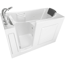 Premium 59-1/2" Walk-In Whirlpool / Air Bathtub with Left-Hand Drain, Chromatherapy, and Quick Drain Pump - Roman Tub Filler and Handshower Included