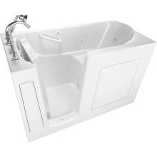 Value 60" Gelcoat Walk-In Air / Whirlpool Bathtub for Alcove Installation with Left Drain