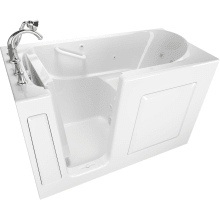 Value 59-1/2" Gelcoat Walk In Whirlpool Bathtub with Left Drain, Roman Tub Filler and Handshower - Includes Drain Assembly and Overflow