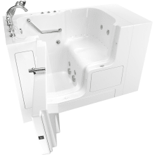 Value 52" Walk-In Whirlpool / Air Bathtub with Left-Hand Drain, Comfort Jets, and Quick Drain Pump - Roman Tub Filler and Handshower Included
