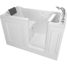 Luxury 59-1/2" Walk-In Whirlpool / Air Bathtub with Right-Hand Drain, Chromatherapy, and Quick Drain Pump - Roman Tub Filler and Handshower Included