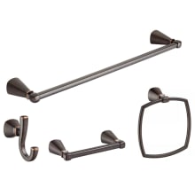 Edgemere 4 Piece Bathroom Package with 24" Towel Bar, Robe Hook, Towel Ring, and Toilet Paper Holder