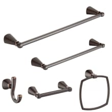 Edgemere 5 Piece Bathroom Package with 24" Towel Bar, 18" Towel Bar, Robe Hook, Towel Ring, and Toilet Paper Holder