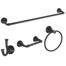 Delancey 4 Piece Bathroom Package with 24" Towel Bar, Robe Hook, Towel Ring, and Toilet Paper Holder