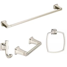 Townsend 4 Piece Bathroom Package with 24" Towel Bar, Robe Hook, Towel Ring, and Toilet Paper Holder