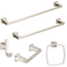 Townsend 5 Piece Bathroom Package with 24" Towel Bar, 18" Towel Bar, Robe Hook, Towel Ring, and Toilet Paper Holder