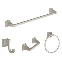 TS Series 4 Piece Bathroom Package with 24" Towel Bar, Robe Hook, Towel Ring, and Toilet Paper Holder