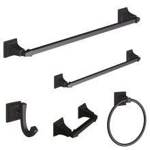 TS Series 5 Piece Bathroom Package with 24" Towel Bar, 18" Towel Bar, Robe Hook, Towel Ring, and Toilet Paper Holder