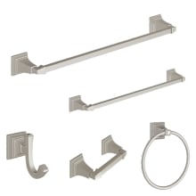 TS Series 5 Piece Bathroom Package with 24" Towel Bar, 18" Towel Bar, Robe Hook, Towel Ring, and Toilet Paper Holder