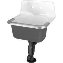 Akron Wall Mounted Cast Iron Utility Sink with 24" Length
