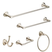 Estate 5 Piece Bathroom Package with 24" Towel Bar, 18" Towel Bar, Robe Hook, Towel Ring, and Toilet Paper Holder