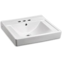 Decorum 20" Wall Mounted Bathroom Sink with EverClean Surface and Rear Overflow