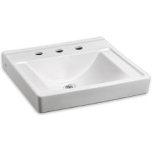 Decorum 20" Wall Mounted Bathroom Sink with EverClean Surface - Less Overflow