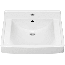 Decorum 21" Wall Mounted Bathroom Sink with Overflow, Single Faucet Hole, and EverClean Glaze