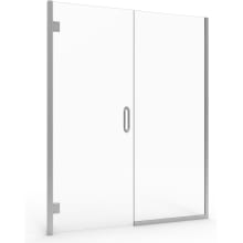 Shower Door Collection 72" High x 47-9/16" Wide Hinged Frameless Shower Door with Clear Glass