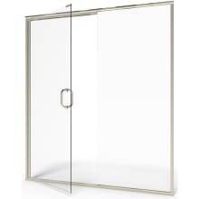 Shower Door Collection 76" High x 60" Wide Hinged Framed Shower Door with Clear Glass