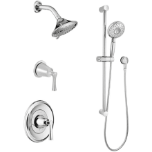 Estate Pressure Balanced Shower System with Shower Head, Hand Shower, Slide Bar, Shower Arm, Hose, Wall Supply Elbow, Diverter, and Valve Trim