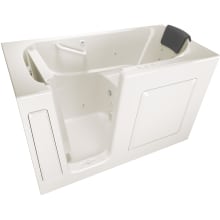 59-1/2" Fiberglass and Gelcoat Walk In Air / Whirlpool Bathtub with Left Drain - Includes Drain Assembly and Overflow