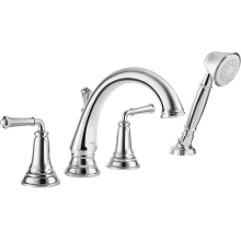 Delancey Deck Mounted Roman Tub Filler with Built-In Diverter - Includes Hand Shower