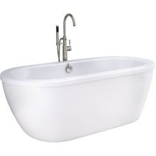 Cadet 66" Acrylic Soaking Bathtub for Free Standing Tub with Center Drain - Tub Filler, Hand Shower and Drain Included