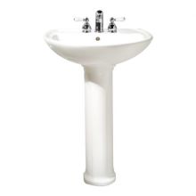 Cadet Pedestal Vitreous China Bathroom Sink with Pre-Drilled Single Faucet Hole - Pedestal Base Included
