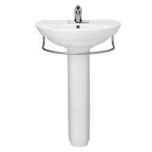 Ravenna Pedestal Bathroom Sink with Pedestal, 24-1/2" Length and Overflow