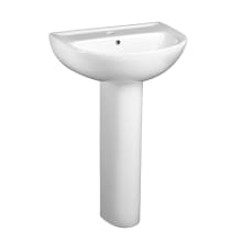 Evolution 24" Pedestal Vitreous China Bathroom Sink with Single Hole Faucet Mount